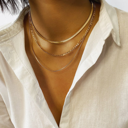Geometric Snake Bones Chain Multi-layer Necklace