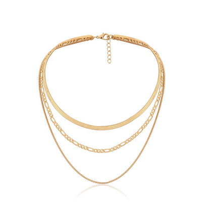 Geometric Snake Bones Chain Multi-layer Necklace