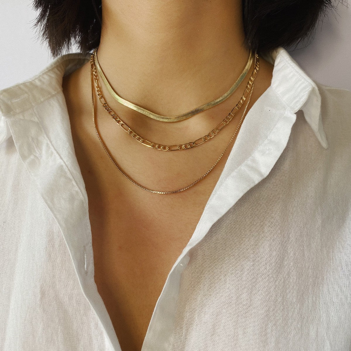 Geometric Snake Bones Chain Multi-layer Necklace
